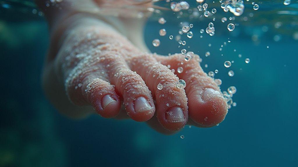 por que a pele enruga na água